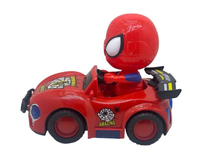 Masina bump and go Spiderman cu fum lumini 3d si baterii
