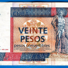 (1) BANCNOTA CUBA - 20 PESOS CONVERTIBLES 2006 - VALOARE NOMINALA MARE