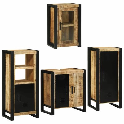 vidaXL Set de mobilier pentru baie 4 pcs Maro Lemn de mango solid 3305700 foto