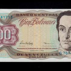 VENEZUELA █ bancnota █ 100 Bolivares █ 1998 █ P-66f █ UNC █ necirculata