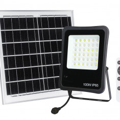 Proiector solar Well 100W, panou solar 15W, senzor de miscare cu microunde, lumina rece