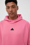 Adidas bluza Z.N.E barbati, culoarea roz, cu glugă, cu imprimeu