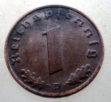 B.018 GERMANIA 1 REICHSPFENNIG 1937 D, Europa, Bronz