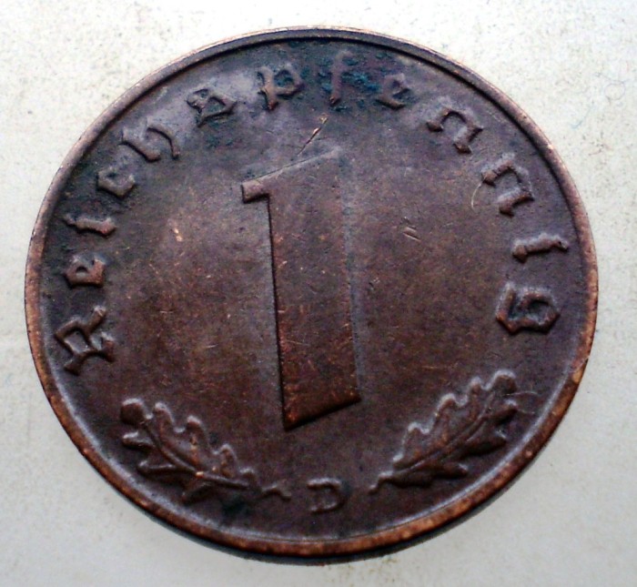 B.018 GERMANIA 1 REICHSPFENNIG 1937 D