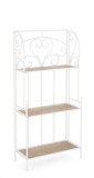 Cumpara ieftin Raft 3 polite otel alb mdf natur Guenda 60x28x127 cm
