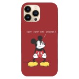 Husa compatibila cu Apple iPhone 15 Pro, Viceversa, model Mickey get off my phone , Silicon, TPU, Transparent, Carcasa