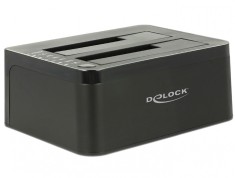 Dual Docking Station SATA HDD/SSD la USB 3.0, Functie de Clona, Delock 62661