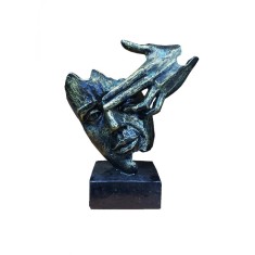 Statueta decorativa masca, Negru-Auriu, 22 cm, 637CB-1