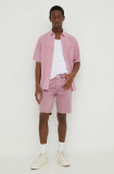 Levi&#039;s pantaloni scurti din bumbac culoarea roz