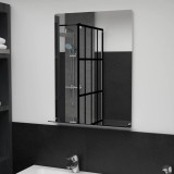 vidaXL Oglindă de perete cu raft, 50 x 70 cm, sticlă securizată 249440