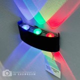 Aplica LED RGB pentru interior/exterior IP65, 6x1W, neagra, lumina calda 3000K