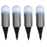 Set 4 lampi solare tip stick cu LED alb, 4 x 11 cm, General