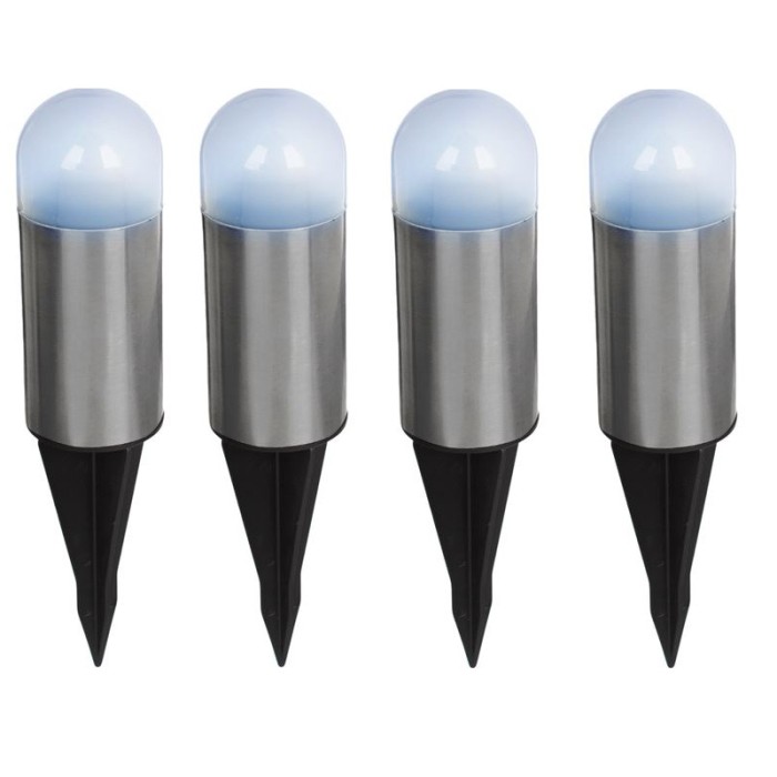 Set 4 lampi solare tip stick cu LED alb, 4 x 11 cm