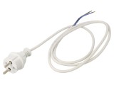 Cablu Alimentare 2x1mm2 Alb 1.5m 16A 250V