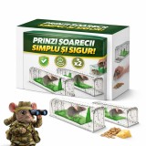 Set 2 Capcane Soareci Profesionale Birai Ecotrap Smart, Fara Otrava, Reutilizabile, Capcana Soareci Eficienta, Sistem Sigur Captura Vie, Interior/Exte