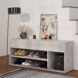 Banchetă pantofar, gri beton, 105x30x45 cm, PAL