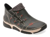 Ghete RIEKER negre, 45983, din piele ecologica