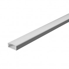 Profil aluminiu 2m alb pentru Banda LED 17.4mm x 7mm cu difuzor alb mat si accesorii prindere/capace V-TAC