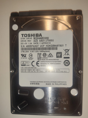 HDD 2.5&amp;quot; laptop Toshiba MQ04ABD200 2TB testare 72h &amp;icirc;naintea finalizării plății foto
