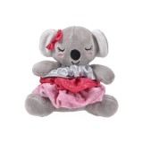 Koala din plus cu fundita si 3 elastice de par, 13 cm, Gri, ATU-088382, Oem
