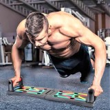 Placa Push Up pliabila si multifunctionala pentru flotari EMC ONSHOP&reg;, 9 in 1 manere antiderapante, Ghidaj pe culori