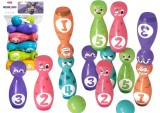 Set bowling colorat cu 10 popice, 13 x 4 cm, Lean 20933