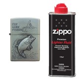 Bricheta tip zippo, 3D relief, metalica, peste si lichid zippo 125 ml p4