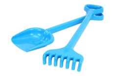 Set de nisip, unelte de gradina, Technok (1424), lopata si grebla, 50 cm, albastru foto