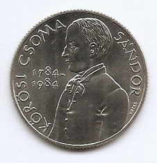 Ungaria 100 Forint 1984 (Sandor Korosi Csoma) 32.1 mm KM-638 aUNC foto