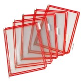 Buzunar prezentare DJOIS A4 ramă metalică roșie set 10 bucăți