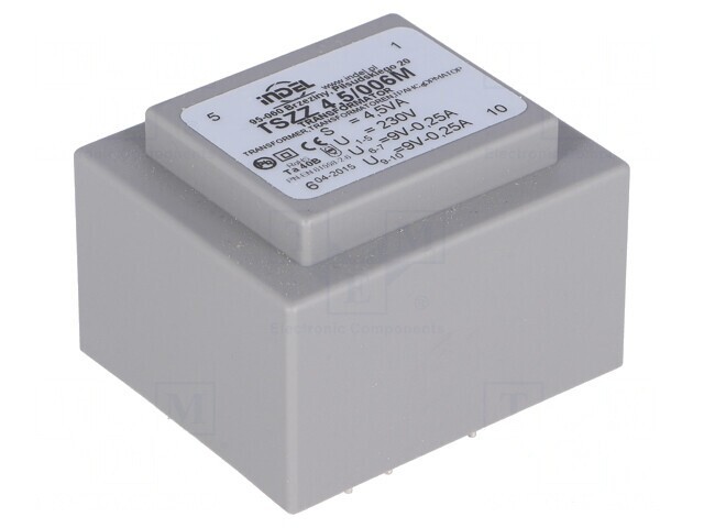 Transformator &Icirc;ncapsulat 4,5VA 230V 9V 250mA PCB