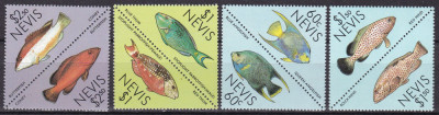 Nevis 1987 fauna marina pesti MI 467-474 MNH foto