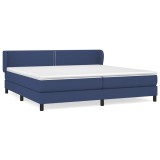 Cumpara ieftin Pat box spring cu saltea, albastru, 200x200 cm, textil