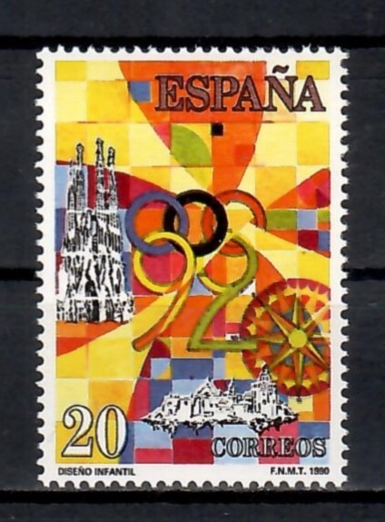 Spania1989,1990,1991,1992-Concurs-Design de timbre pt.tineret,4 serii,8 poze,MNH