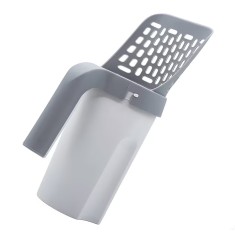 Lopatica APF cu recipient de colectare si saculeti, pentru litiera, gri, 28.5 cm x 11.3 cm
