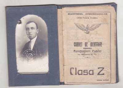 bnk div CFR - Carnet de identitate - 1923 - Functionari publici foto
