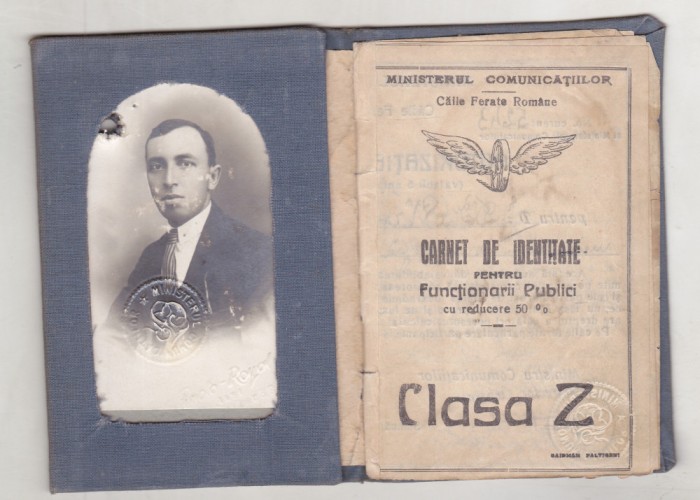 bnk div CFR - Carnet de identitate - 1923 - Functionari publici