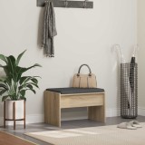 vidaXL Bancă pentru hol cu pernă Stejar Sonoma 60 x 38 x 46 cm 891546