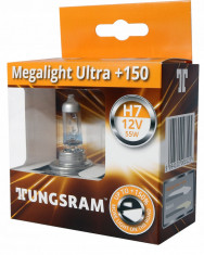 Set 2 Buc Bec Tungsram H7 Megalight Ultra +150 12V 55W PX26D BL1415 foto
