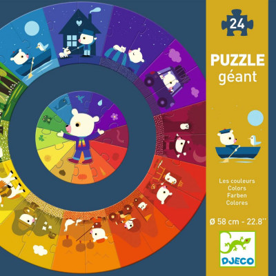 Puzzle circular Djeco Culori 24 piese foto