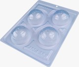 Forma Ciocolata Sfere Spiralate 3D, 4 Cavitati, &Oslash;60mm, Bombe Ciocolata, Matrita Profesionala, Usor de Folosit