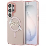 Husa MagSafe pentru Samsung Galaxy S26 Ultra S948, Karl Lagerfeld, IML Choupette Karl Script Logo, Roz