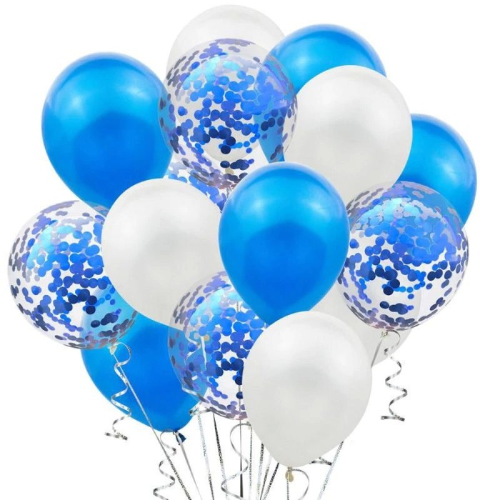 Set 15 baloane pentru petrecere, flippy, albastru/ alb, 30 cm
