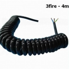 Cablu electric spiralat 3 fire 3x1.5,extensibil pana la 4m, PS3/3x1.5/4m