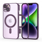 Husa Tech-Protect Magshine MagSafe pentru Apple iPhone 14 Violet, Transparent, Silicon, Carcasa