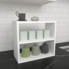 Raft de bucatarie alb cu 2 polite pentru condimente Hjo [en.casa]