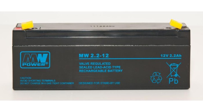 Baterie gel MPLPower AGM VRLA 12V/2.2Ah (178x34x66mm)