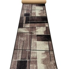 Traversa Festonata Surfilata, Model Print Hanoi, Tesatura Plata, Latime 0.6m, Marime 60 x 300 cm, Maro, Antialergic, Polipropilena, Living, Dormitor,