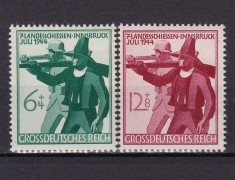 ✅ (S47) Germania Reich 1944 &quot; Vanatoarea in Innsbruck - soldat si vanator &quot; serie completa Michel 897/898 , MNH perfect