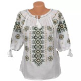 Cumpara ieftin Bluza Tip Ie Alba cu Motiv Floral Verde - BMG39